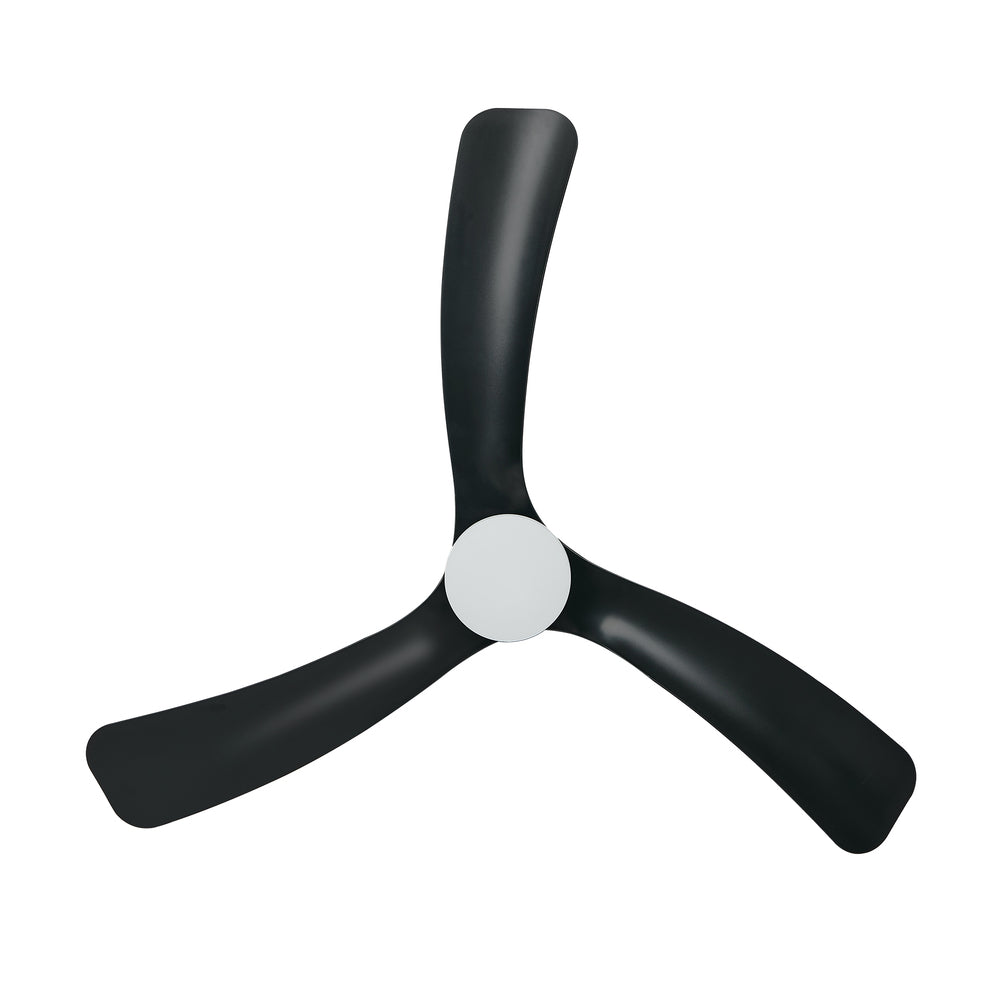 52 Inch Black Ceiling Fan with LED Light 5 Speed and Remote Control